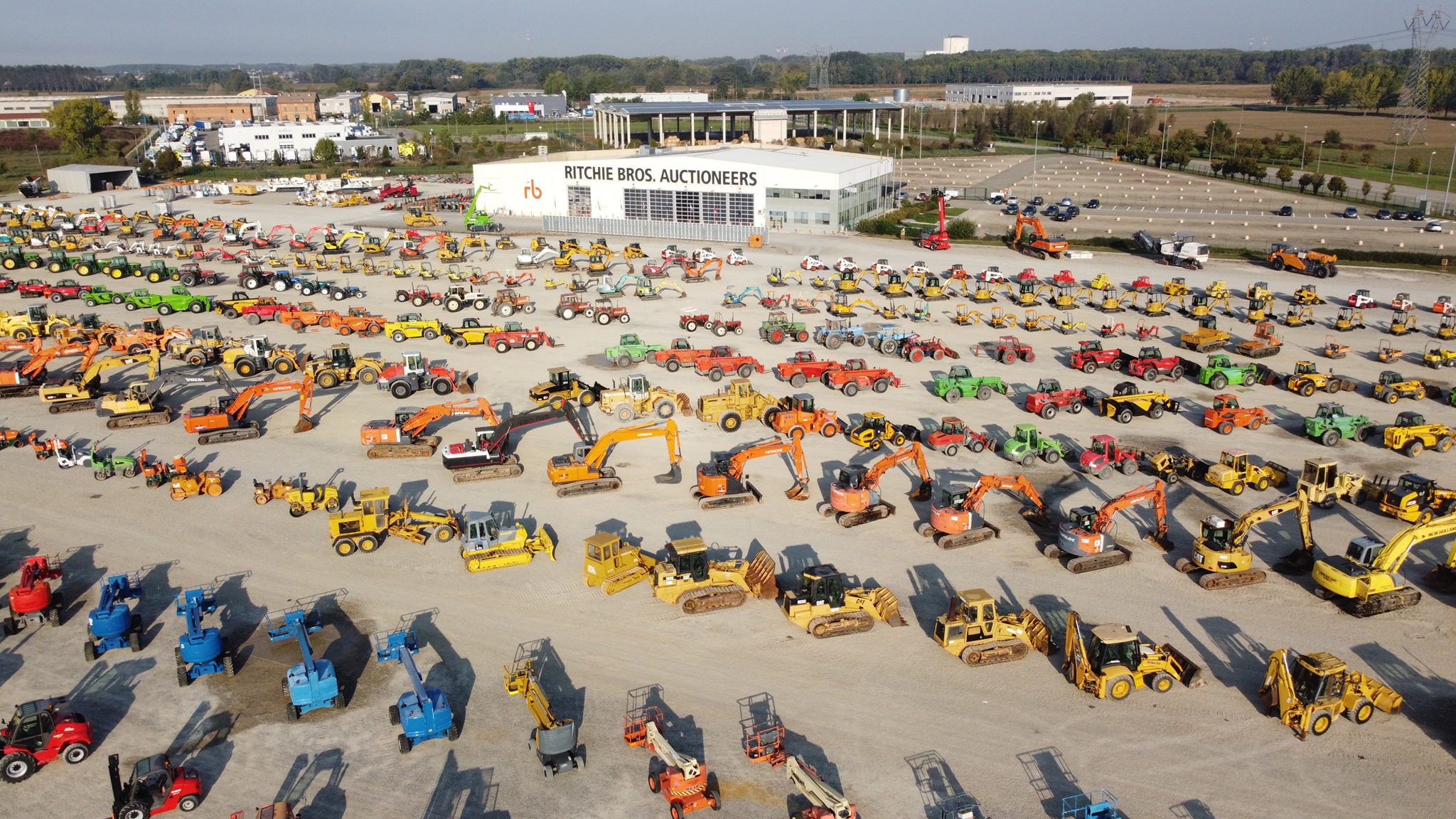Several types of heavy equipment are at the RB auction yard.