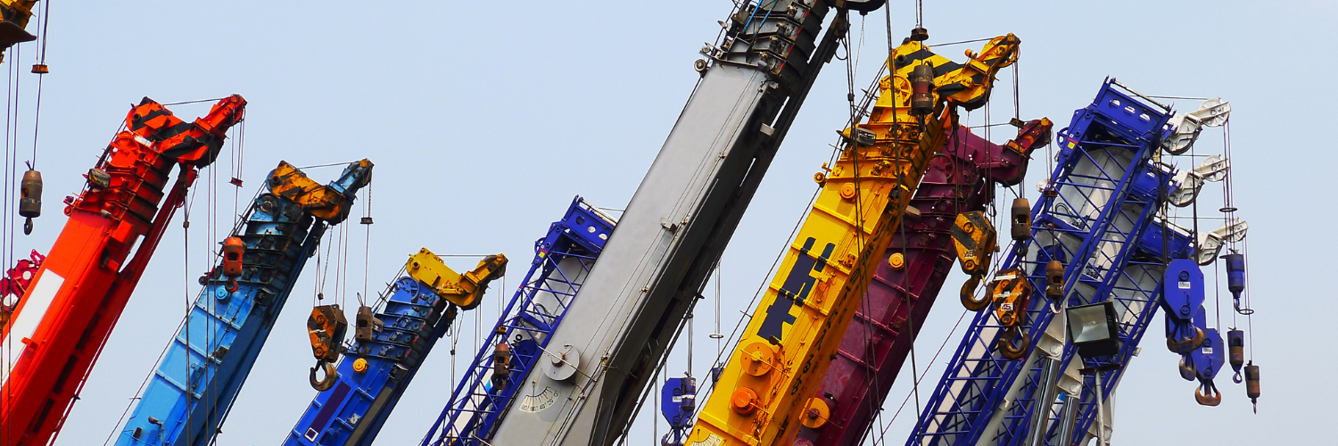 Several types of cranes.