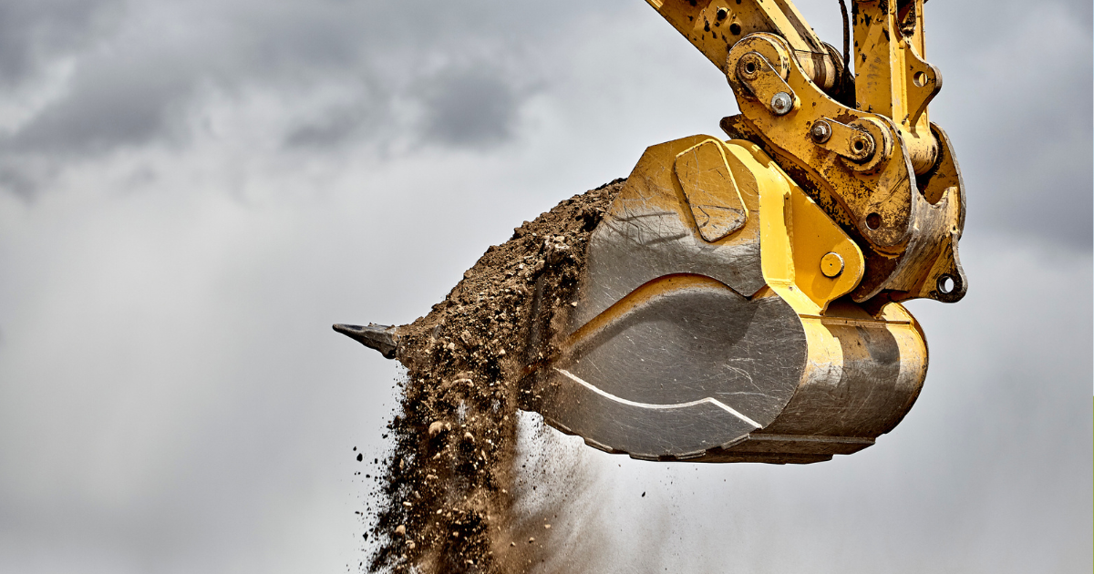 The crawler excavator is in action.