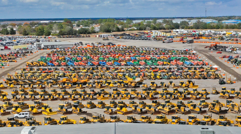 Aerial view of Ritchie Bros. auction yard in Orlando