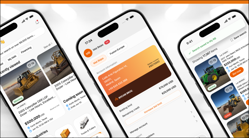 The new Ritchie Bros. app is easier than ever