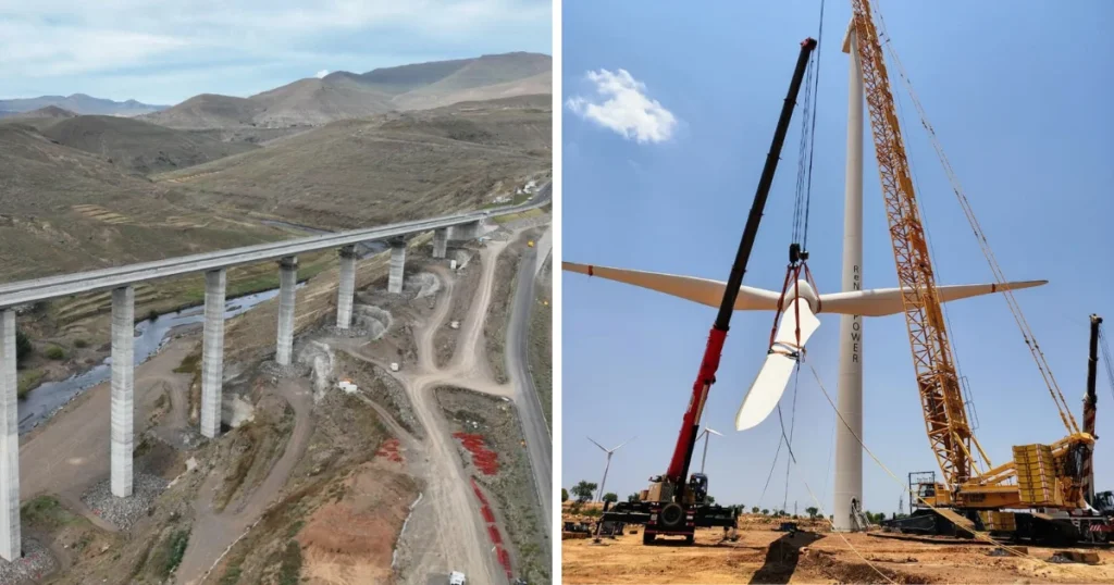 Senqu River Brigde in Lesotho & Dewanchand Ramsaran Corporation crawler cranes